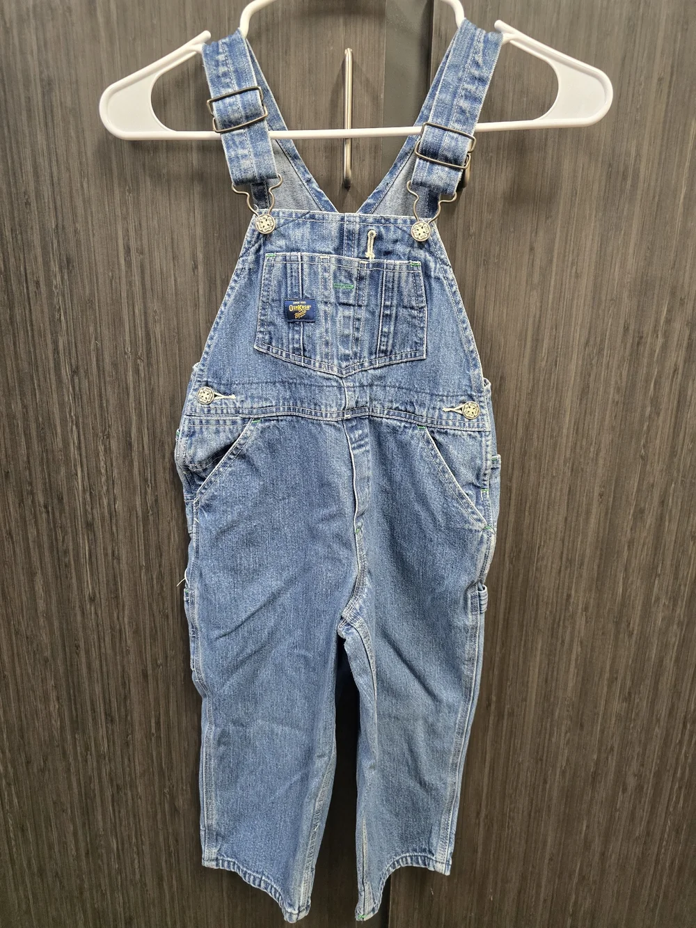 OshKosh B'gosh Denim Overalls 4T Vintage Style Carpenter Bib Overalls Toddler